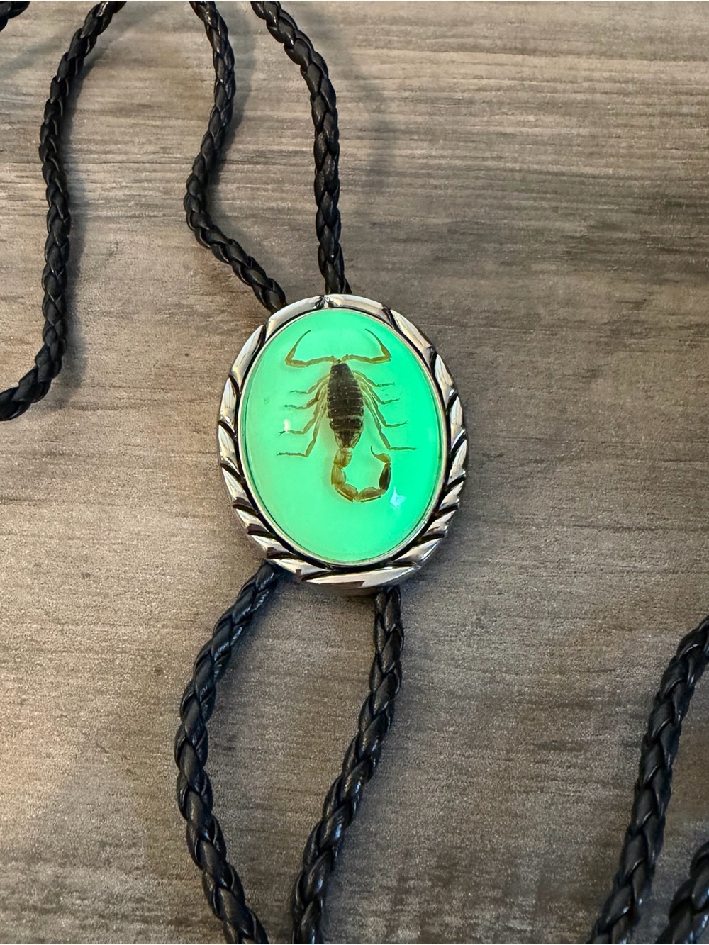 Glow-in-the-Dark Real Scorpion Western Bolo Tie 🌵🦂 #K87